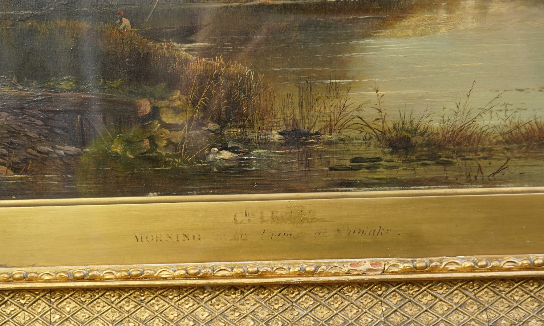 Charles Leslie (1835-1890), Morning on the Thames at Shiplake, signed lower left